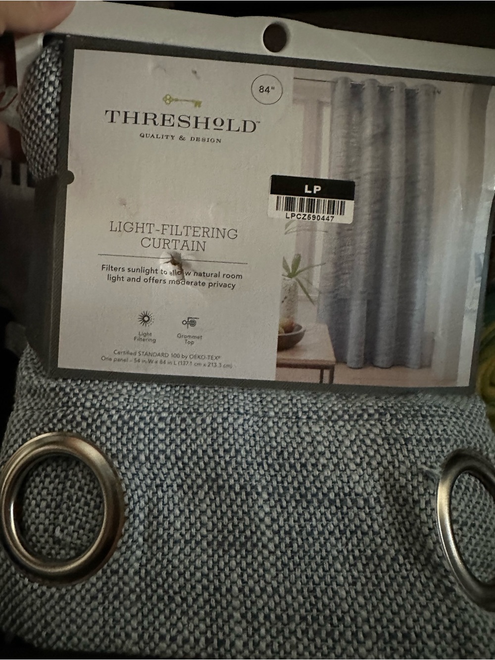 Threshold Light-Filtering Curtain Panel in Light Blue